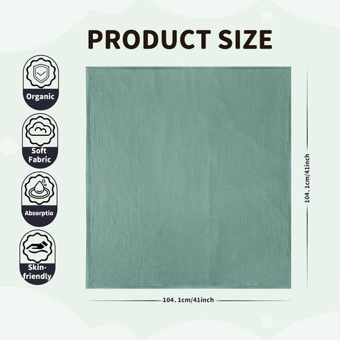 GUNTAIL 2 Pack 41 41 inches Muslin Swaddle Blankets for Newborn, Breathable Soft Receiving Blanket, Large x Swaddle