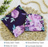 Newborn Swaddle Blanket with Beanie Set, Soft Stretchy Blanket for Baby Boys and Girls, 0-3 Months, Purple Flower