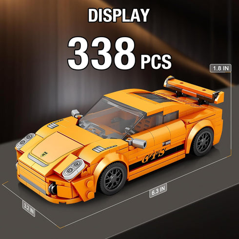 Speed Racing Cars Building Sets for Kids, Mini Sports MOC Cars Building Blocks Toy Set, 338 Pcs DIY Kit