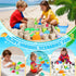 ERHAICAT Summer 3-10 Beach Toys, Dinosaur Sand Toys for Kids Toddlers with Collapsible Bucket, Sand Castle Building