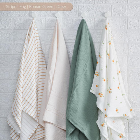 Meracorallo Muslin Swaddle Blanket, 100% Organic Cotton Soft and Breathable Receiving Wrap for Baby Boys and Girls