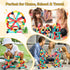 64PCS Paaxido Magnetic Building Blocks - Montessori Sensory Toys with Stronger Magnets, STEM Learning Toys for Kids