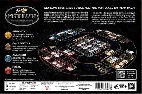 Battlefront Miniatures/Gale Force Nine Firefly: Misbehavin' - A Deckbuilding Game for 2-4 Players, Ages 14+, 60 Min