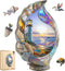 Delobil Lighthouse Wooden Puzzles for Adults, Shell Landscape Jigsaw Puzzles 200 Pieces,