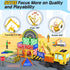 Magnetic Tiles Construction Toys with Crane, Road Pieces, Truck Magnetic Blocks for Kids Ages 3-8, STEM Building