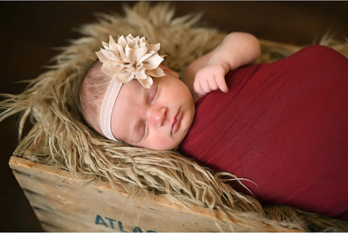 My Lello Petal Flower Headbands for Baby Girls - Toddler Stretchy Elastic Pair