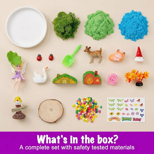 360Turn Set 3 4 5 6 7 8 Spinning Fairy Garden Sensory BinDesktop Sandbox with Glow-in-the-Dark Sensory SandRotating kit