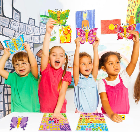 Hedeey 36 Packs Set, 36) Spring Butterflies Craft Kits for Kids,Make Your Own Butterfly Paper Craft Spring DIY Art