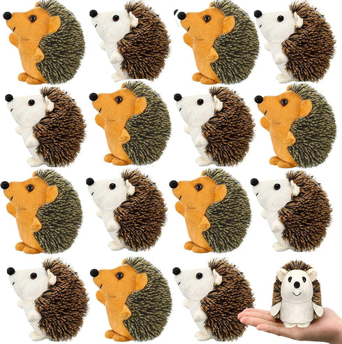 16 Pcs Mini Hedgehog Stuffed Animal Bulk, 4 Inch Plush Party Favors for Valentine's Day Kids Gifts
