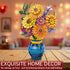 Asoulin Set 1065PCS Flower Bouquet Building Blocks with Vase, Mothers Day Mom Grandma Gifts, Artificial Sunflower