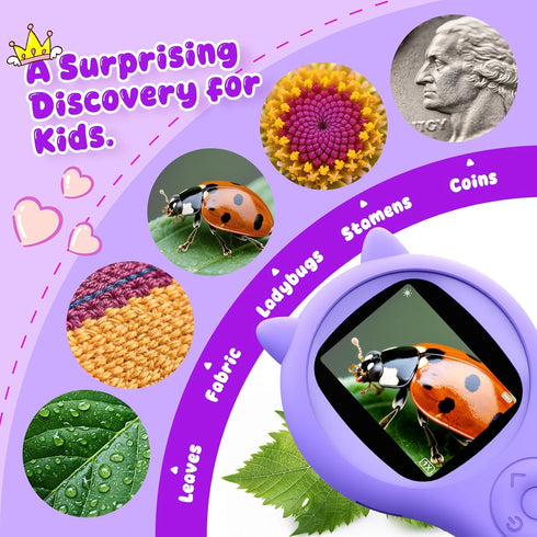 Ashfly Summer 5-8 9-12 Microscope for Kids - Electronic Handheld Magnifying Glass for Children-STEM Outdoor Science Kit