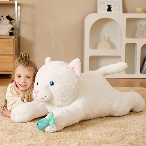 EARTHSOUND Giant Persian Cat Stuffed Animal Plush Toy - 30" Large Jumbo Cute Fluffy Plushy Gift for Kid