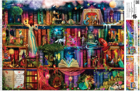 1000 26.75 19.75 Buffalo Games - Aimee Stewart - Treasure Hunt Bookshelf - Piece Jigsaw Puzzle for Adults -Challenging