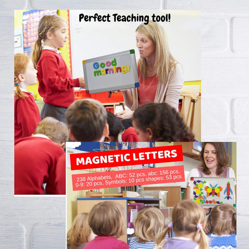 291Pcs ABC Magnets Board Magnetic Letters and Numbers Maker for Kids with Double-Side Drawing Whiteboard
