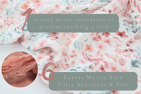 2 Pack Set 35x35 Inches 35" 35" (90x90 cm)) Hooded Baby Towel Ultra Soft Absorbent Muslin Cotton Bath Towels