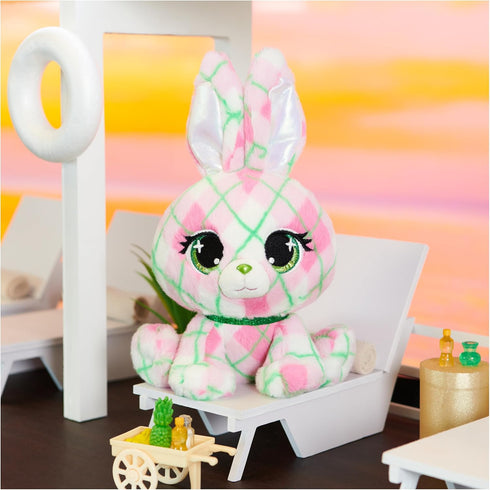 P.Lushes Pets Kennedy Karrats Designer Fashion Plush Toy - Collectible Bunny Stuffed Animal, Pink and Green, 6”