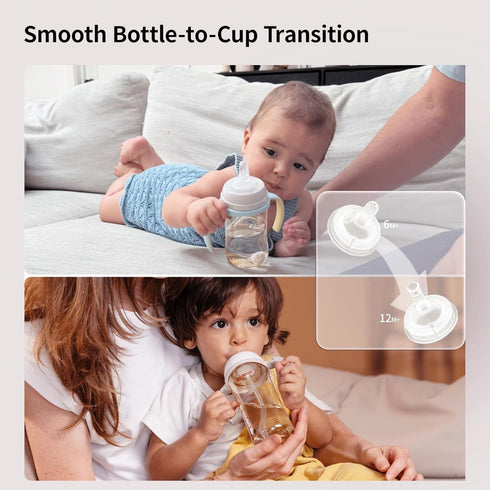 6M+ Pigeon Sippy Straw Conversion Kit for Babies | Soft Silicone Sipper, Weighted Straw & Cleaning Brush | Smooth