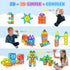 HOTERA 125PCS Set 3D 2 3 4 5 6 7 8 9 Magnetic Tiles Magnetic Building Blocks Magnet Tiles with Cars STEM Educational