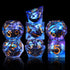 AUSTOR 7 Pieces Blue Flame Dragon Resin Dice Set - DND Dice for Role Playing Dungeons and Dragons with Case
