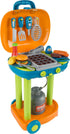 BBQ Grill Toy Set - Interactive Play Kitchen Set with Lights, Sounds, Wheels, Toy Food, and Cooking Accessories