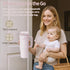 MOQOZO 40oz 24+ Reuseable Breastmilk Storage Bottle, Portable Breast Milk Cooler for Outdoor Travel TSA Approved