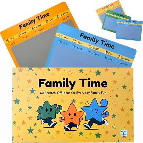 Family Time 60 Scratch-Off Activity Cards with Day & Night Markers Fun