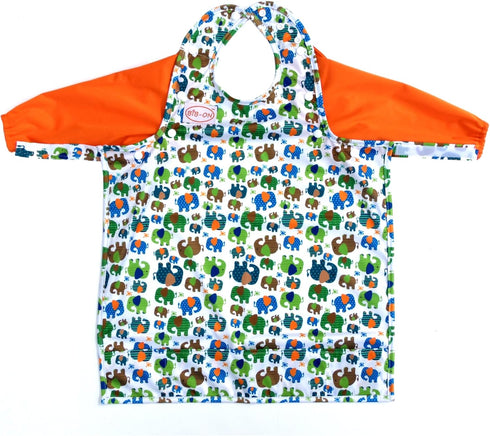 BIB-ON Long Sleeves, Full-Coverage Bib and Apron Combination for Infant, Baby, Toddler Ages 0-4.