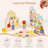 Wooden Building Blocks Set for Kids, 36 PCS Rainbow Acrylic Gem Cubes - Montessori Stacking Toy for Boys Girls 3-6