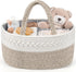 Maliton Extra Large Diaper Caddy Organizer, Cotton Rope Nursery Basket, Portable Organizer