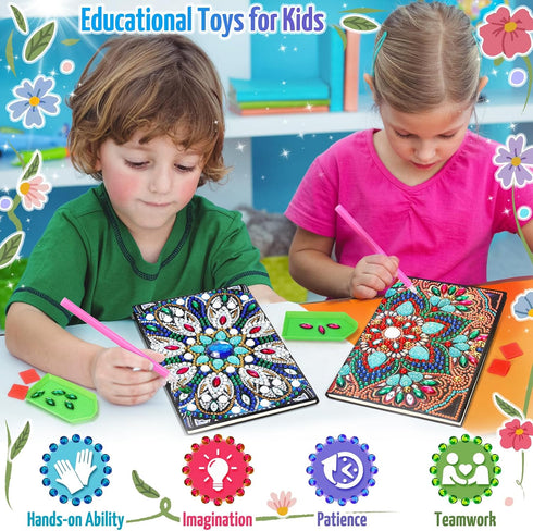 Micaracy 6-8-9-10, 5 7 11 12 5-10 (2 Craft Kits for Kids Age Presents for Year Old Girls Notebook Diamond Art Painting