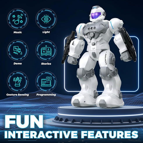 6 7 8 9 10 2.4GHz Programmable Robot Toys for Kids, Toys for Year Old Boys Girls, Remote Control Toys with Gesture