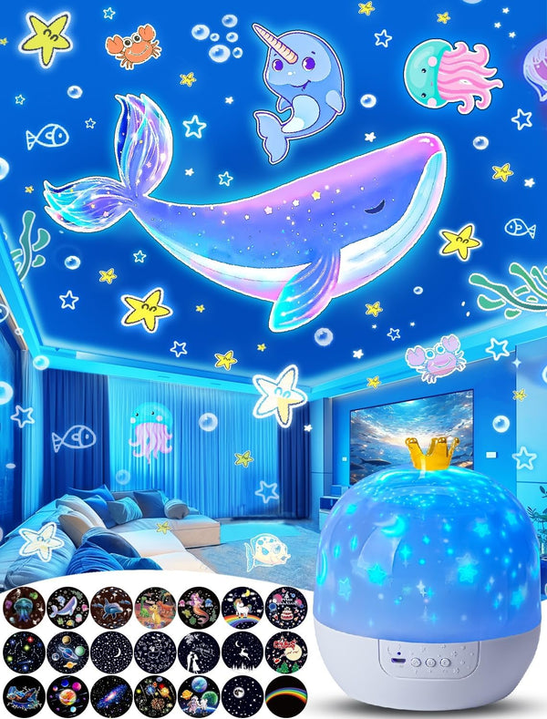 21 Sets of Films + Projector Night Light for Kids, Baby Star Projector with 360° Rotation for Nursery Decor