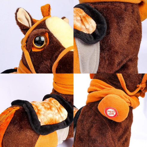 Smalody Plush Interactive Toy, Animated Walking Pony Electronic Pet Horse with Leash Pony Robot Plush Stuffed Animal