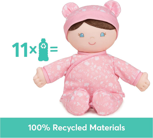12 GUND Baby Sustainable Baby Doll, Plush Doll Made from Recycled Materials, for Newborns and Toddlers, Pink