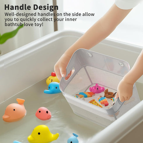 2 Pack GloTika Mesh Baby Bath Toy Storage, Large Capacity and Quick Drying Baby Toy Storage for Bath, Multi-use Net