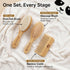 BubblePanda Set Baby Hair Brush and Comb Ultra Soft Goat Hair Bristles, Natural Bamboo Baby Brush for Cradle Cap