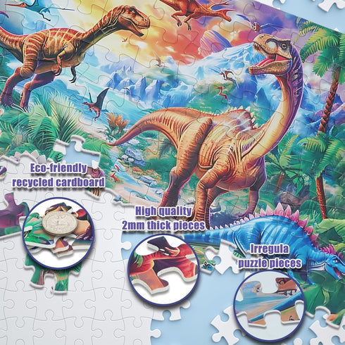 TOCHILD 100 4-10 4-6 4-6 6-8 8-10 Pieces Puzzles for Kids Ages Year Old Toddler Dinosaurs Jigsaw Puzzle for Ages