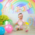 SYESQL 1st Rainbow Birthday High Chair Banner - Girl Highchair Banner, First Tutu Banners, Ice Cream Birthday Party