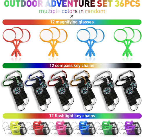 PROLOSO Nature Exploration Kit - 36 Pack Outdoor Games Party Favors Toys for Kids, Perfect for Adventure Theme Parties