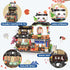 Set, 809 6-12 NEWABWN Japanese Street View Izakaya Shop Mini Building Blocks, MOC Creative Cute Japanese Toys Model PCS