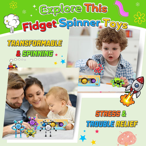 9 3-8-13 Pcs Fidget Spinner Toys for Kids & Adults,Party Favors for Boys Goodie Bags Bulk,Fingertip Gyros Sensory Toy