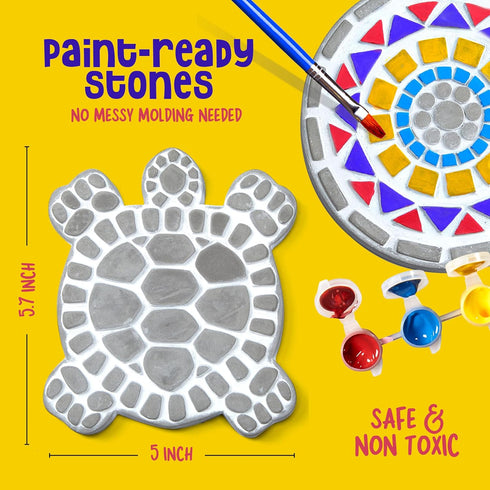 5 6-12 6, 7, 8, 9, 10 Dan&Darci Stepping Stones Painting Kit for Kids - Outdoor Crafts - Paint Garden Stone - Unicorn