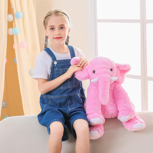 Elephant Weighted Stuffed Animals, 5 lbs 16 inches Pink, Large Cuddly Pillow Gift for Kids & Adults
