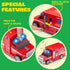 JOYIN 4 Pcs 7" Long Vehicle Toy Set, Toddlers Cars with Lights and Siren Sound, Birthday Party Gifts