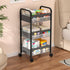 3 Baby Diaper Caddy Rolling Utility Cart, Tier Baby Essentials Nursery Organizer and Storage with Dividers and Drawers