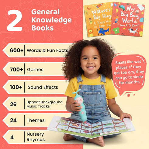 Set, 8 600+ 6 700+ 3+ QuTZ Talking Pen Book Learn to Read Sound Books, Learning Toys with Tap to Read Books, Words