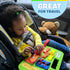 Buckle Toys Green Busy Board for 1 Year Old Toddlers, Montessori Travel Essentials for Kids to Develop Fine Motor Skills