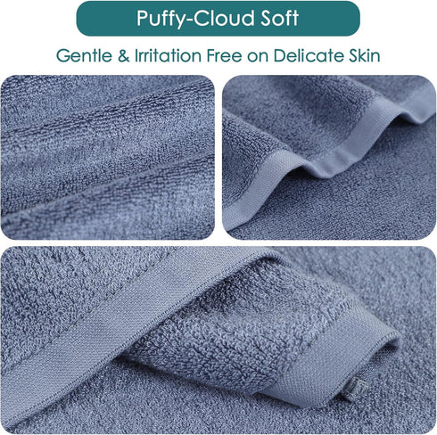 12 Pack, 10x10 inch Baby Washcloths Ultra Soft Small Wash Cloths for Face and Body, Gentle & Safe White Face Towels on