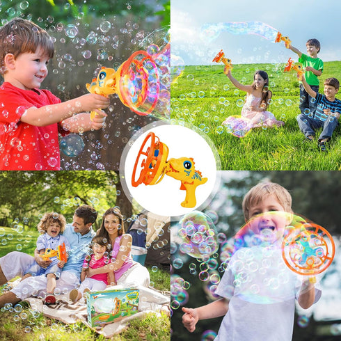 Dinosaur Bubble Gun Bubble Machine for Kids, Summer Party Favors Outdoor Toys, Birthday Gift for Ages 3-10
