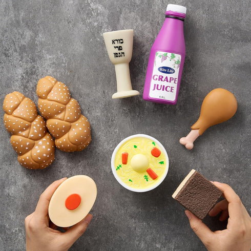 Set Rite Lite My First Shabbat Play Food - Jewish Kids Gift, Pretend Play Judaica Toy - Includes Challah, Grape Juice